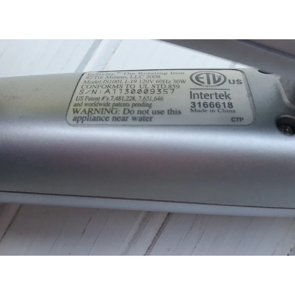 InStyler The Rotating Iron Hair Styling Tool Silver Model IS1001.1-19